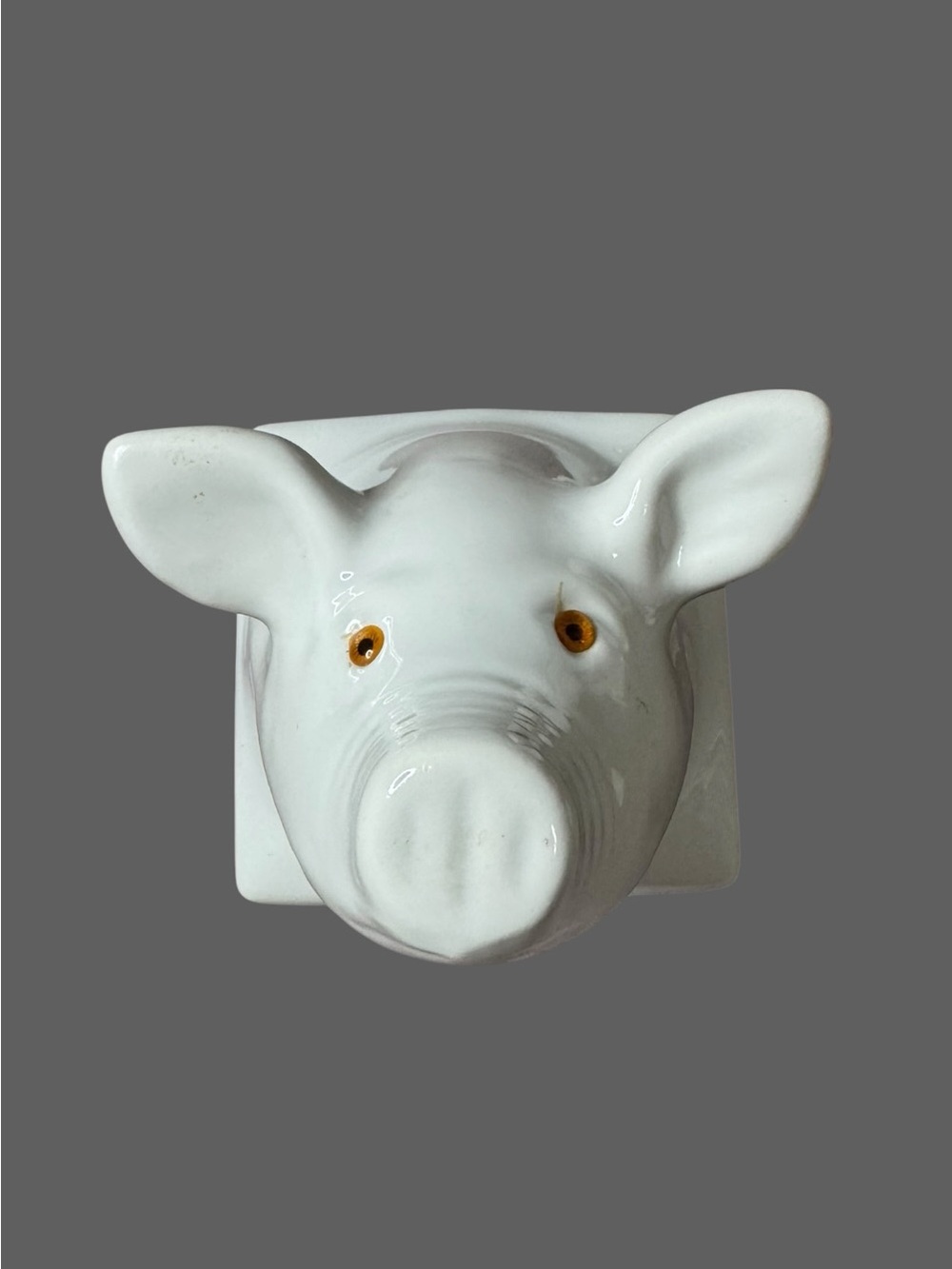 White Ceramic Pig Wall Decor - Playful Accent